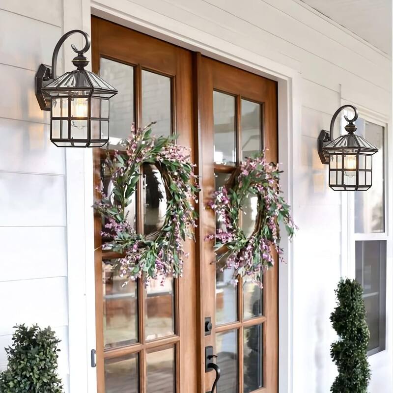 13.4 inch wall lights bronze mount light glass, copper porch light