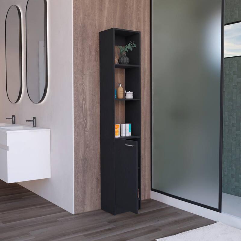 Parks Linen Bathroom Storage Cabinet with 6 Shelves