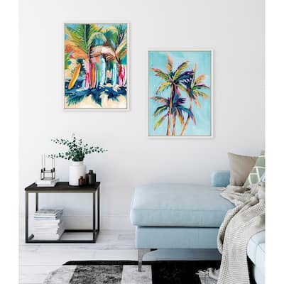 Kate and Laurel Sylvie Surf and Sand Canvas Art Set by Rachel Christopoulos