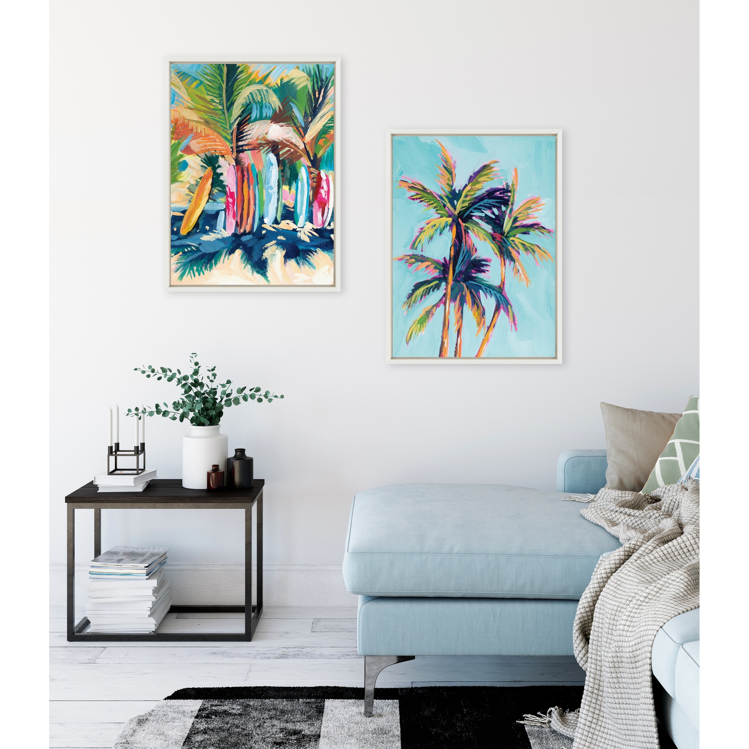 Kate and Laurel Sylvie Surf and Sand Canvas Art Set by Rachel Christopoulos