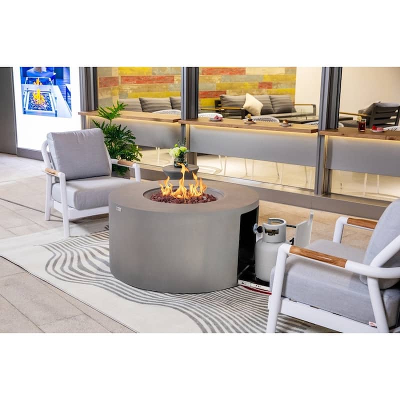 Sol Living Pacaya Round Propane Fire Pit 45,000 BTUs - 43 x 43 Inches - 43 x 43 in.