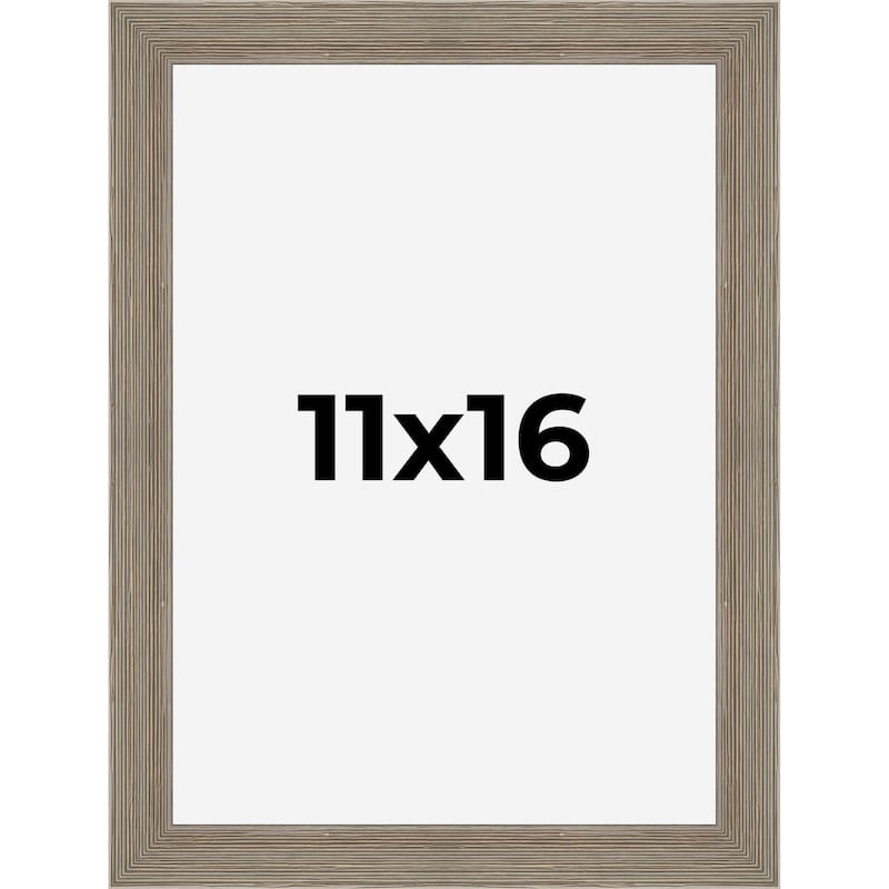 11x16 Grey Rustic Wide Barnwood Picture Frame - UV Acrylic, Foam Board Backing, Hanging Hardware