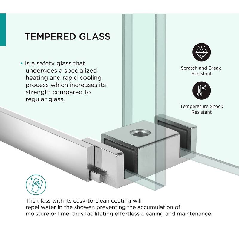 Fine Fixtures 60" Frameless Double Sliding Tub Door - 60" x 66"