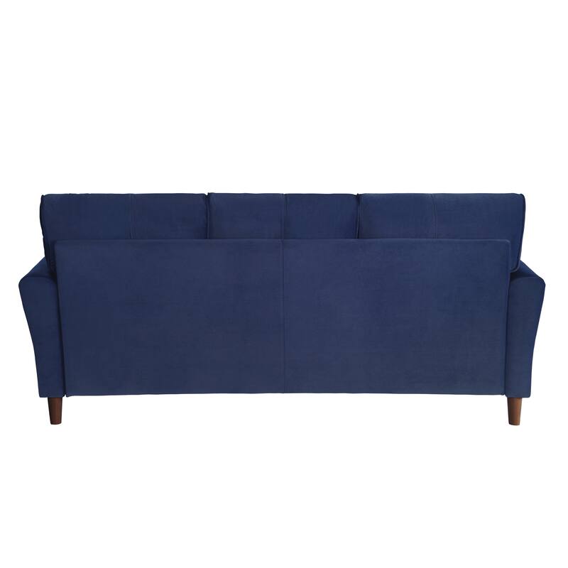 Velvet Upholstery Plush Tufted Sofa with Flared Arms, Solid Wood Frame - 1pc 80" Modern Living Room Couch