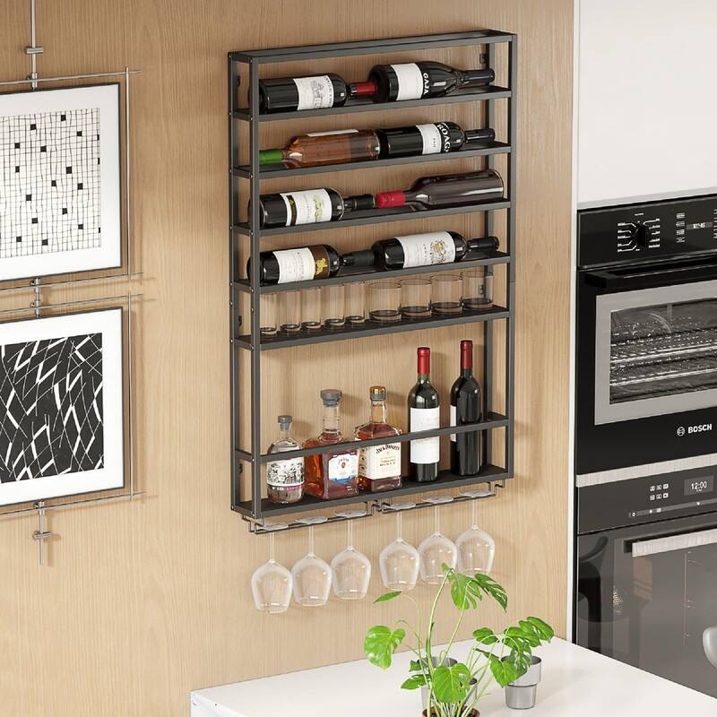 Wall Mount Wine Rack - 26.8"D x 4"W x 41"H