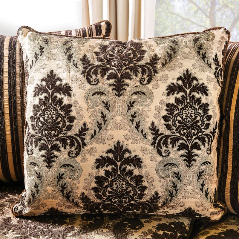 Pora Traditional Brown Chenille Upholstered Rolled Arms Sofa by Furniture of America