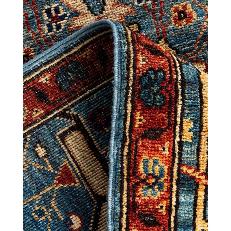 Serapi One-of-a-Kind Hand-Knotted Runner Rug - Light Blue, 2' 8" x 9' 9" - 2' 8" x 9' 9"