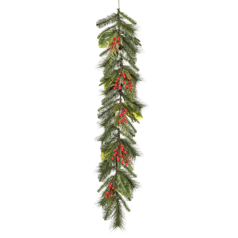 48" Uv Pine/Magnolia/Berry Spruce Garland - Green - 48