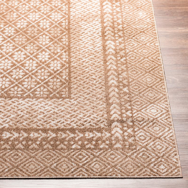 Livabliss Wolbach Machine Washable Traditional Border Area Rug