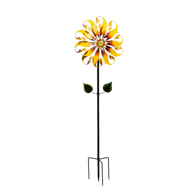 75" Metal Wind Spinner, Sunflower Designed