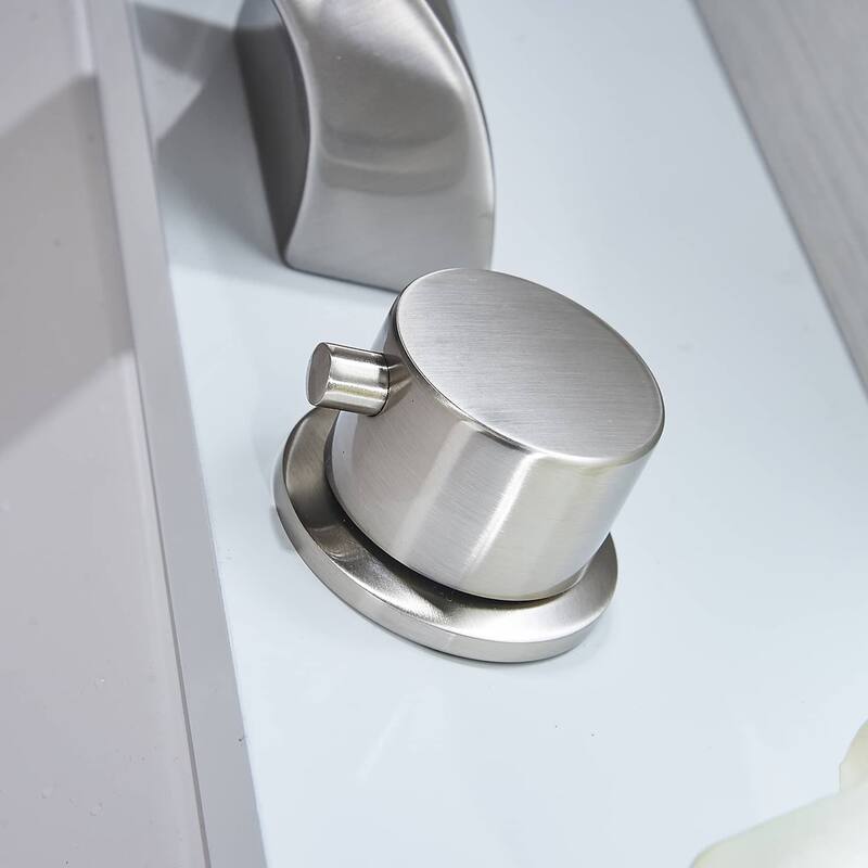 Widespread Bathroom Sink Faucet Waterfall Double Handle Bathroom Faucets 3 Hole 8 Inch Basin Vanity Mixer Taps With Valve