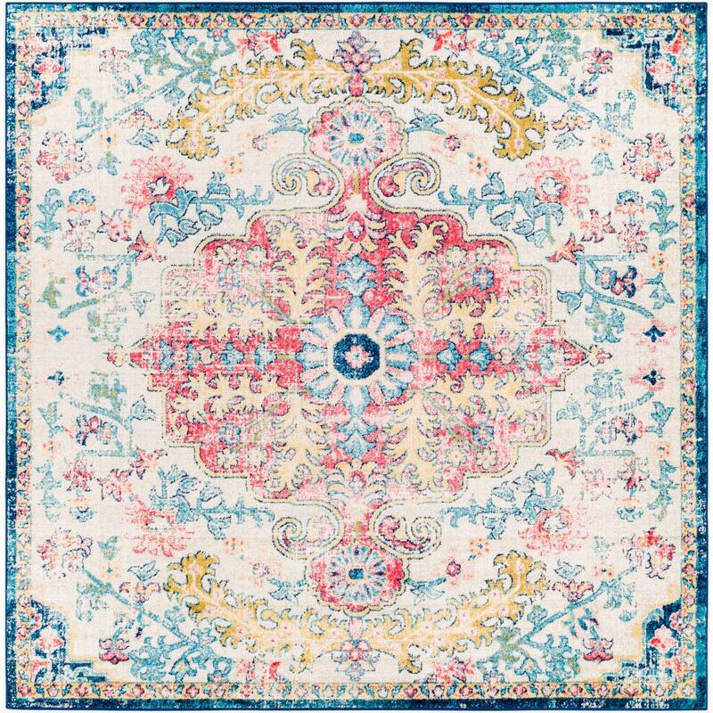 Livabliss Traditional Murat Medallion Area Rug - 7'10" x 7'10" Square - Multi