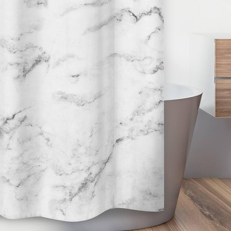 Sweet Jojo Designs Shower Curtain for the Black and White Marble Collection