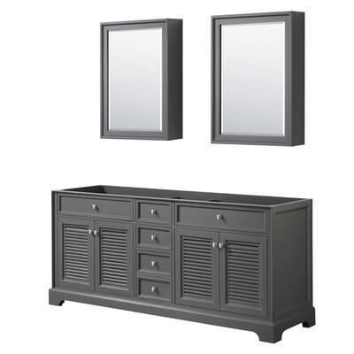Tamara 72-inch Dark Gray Double Vanity Cabinet, Med Cabs