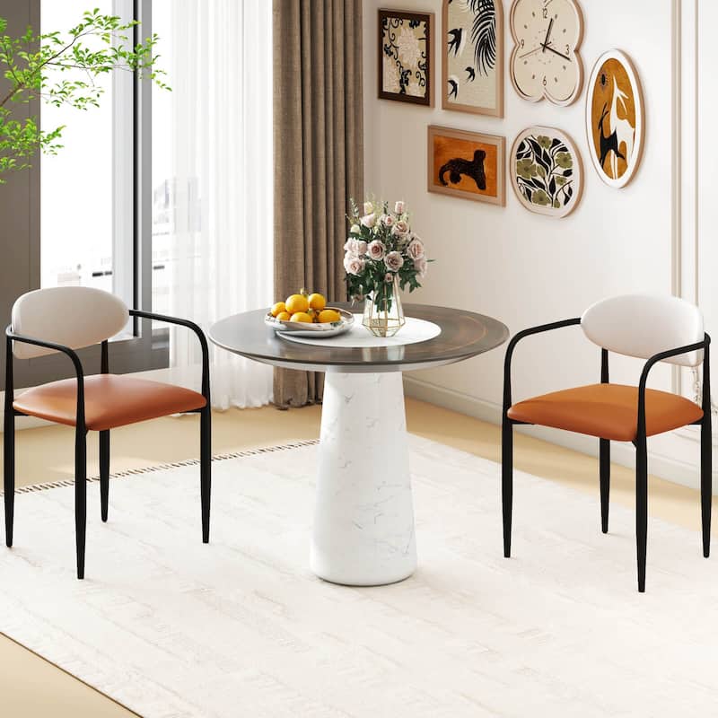 Costway Upholstered Dining Chairs Set of 2/4 with Cushioned Backrests