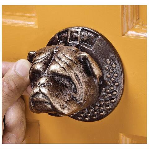Design Toscano Bulldog Authentic Foundry Iron Door Knocker: Set of Two