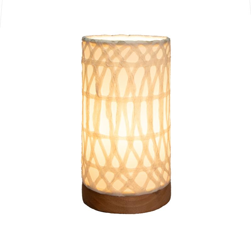 Eangee Handmade Mini Paper Cylinder Table Lamp, Handmade Paper Shade, Arches, 5 x 5 x 9 in.
