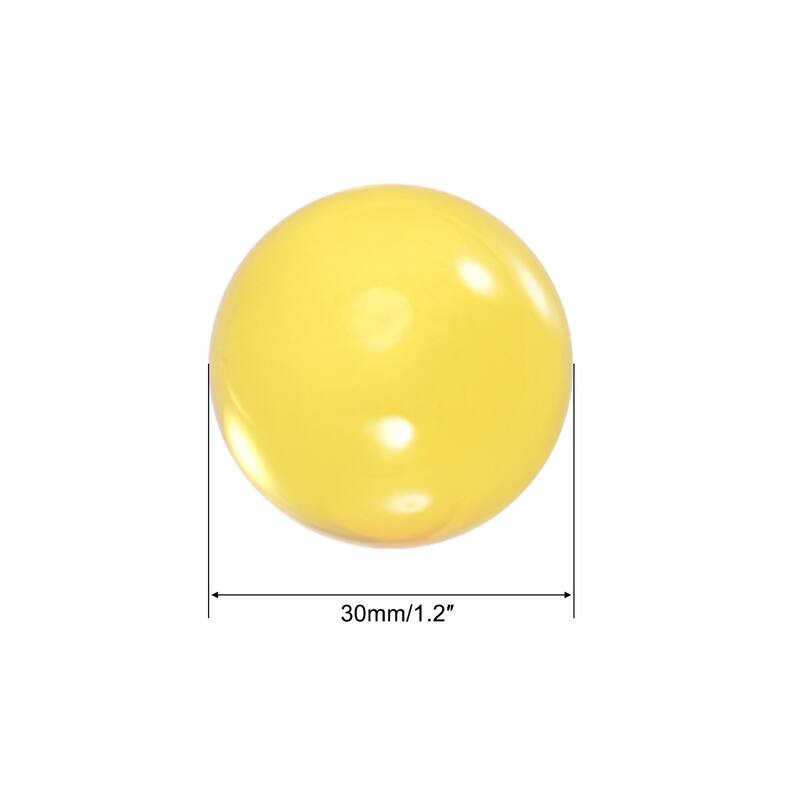Acrylic Contact Juggling Balls Sphere Ornament, 2 Pcs - Yellow - 30mm