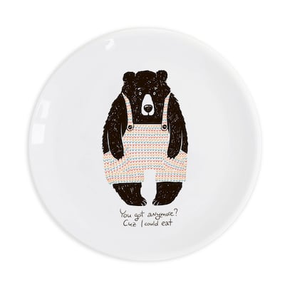 "You got anymore? Cauze I could eat!" Bear Ceramic 9.8" Plate
