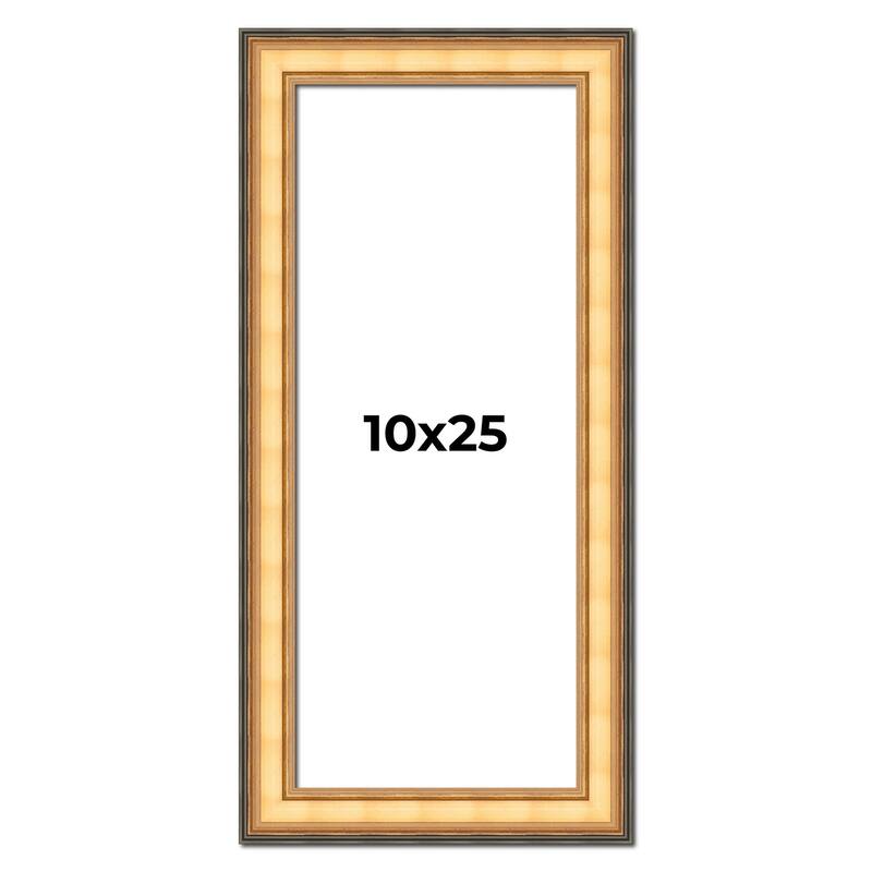 10x25 Frame Gold Plein Aire Solid Wood Picture Frame Width 2 Inches |