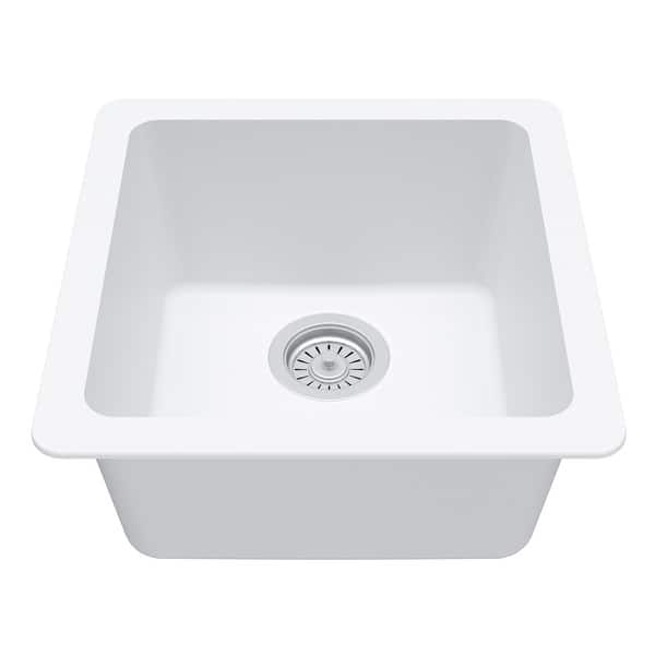 slide 2 of 17, Karran Undermount Quartz Bar Single Bowl Sink White