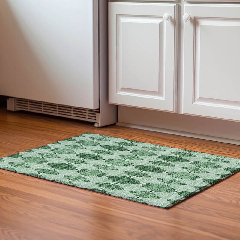 Premium Washable Super Soft Moroccan Boho Mayfield Rug - Emerald - 1' 8" x 2' 6" - Rectangle