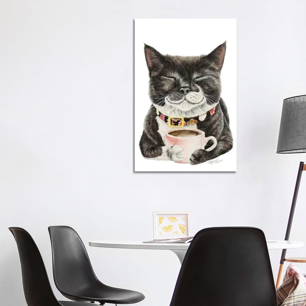 iCanvas "Purrfect Morning" by Holly Simental Canvas Print