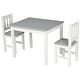 preview thumbnail 2 of 7, Qaba Kids Table and 2 Chairs Set 3 Pieces Toddler Multi-usage Desk Indoor Arts & Crafts Study Rest Snack Time Easy Assembly Grey
