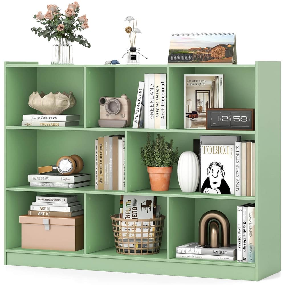 Costway 3-tier Open Bookcase 8-Cube Bookshelf Storage Display Cabinet - 48'' x 12.5'' x 36.5''