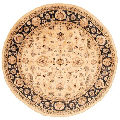 ECARPETGALLERY Hand-knotted Chobi Twisted Light Khaki Wool Rug - 8'10 x 9'0