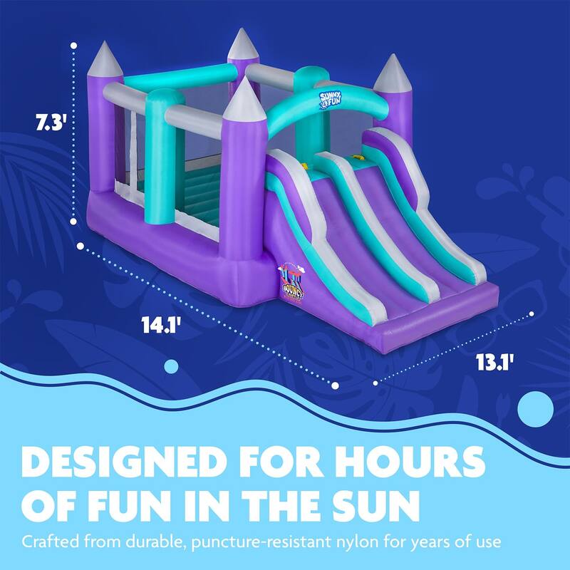 Sunny & Fun Inflatable Bouncy Castle with Dual Slide