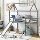 preview thumbnail 33 of 44, Twin Size House Loft Bed with Slide, Health and Comfort, White