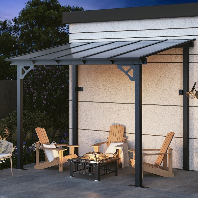 Outdoor Wall Mounted Gazebos, Lean to Gazebo with Sloped Roof