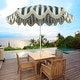 preview thumbnail 51 of 157, 9ft Tassel Patio Umbrella Auto-Tilt, Crank , by JONATHAN Y Green/White/Cream