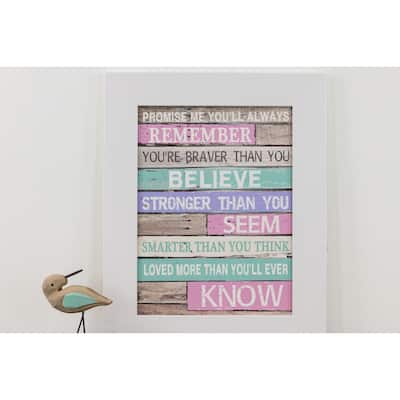 Promise Me You'll Always Remember Braver Stronger Smarter Winnie The Pooh Framed Art Blocking
