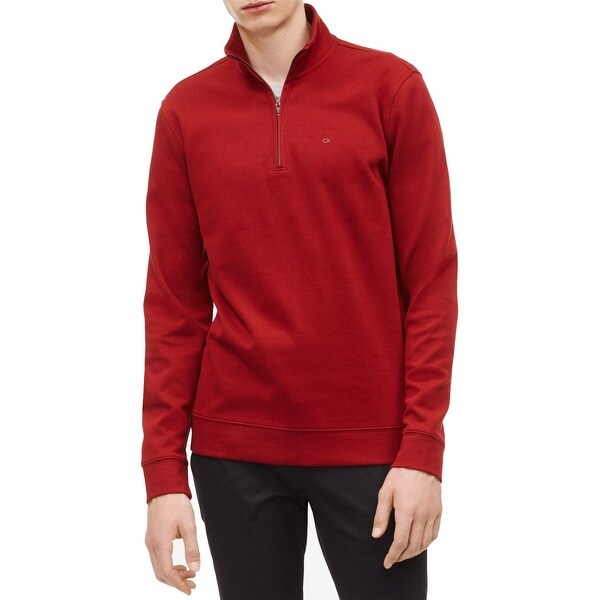 Shop Calvin Klein Mens Sweater Red Size 2xl Weekday Quarter Zip