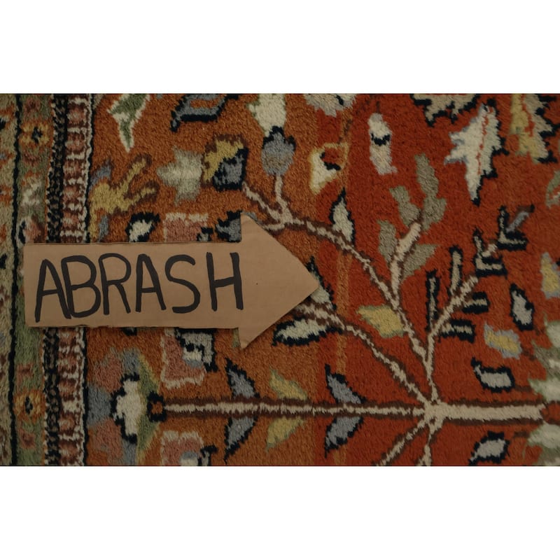 Hand Knotted Oriental 100% Wool Carpet Traditional Floral Oranges & Rust Tabriz Area Rug - 6' 0'' X 4' 2''