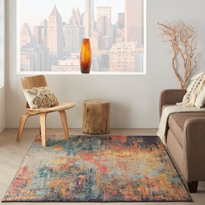 Nourison Celestial Multicolor Abstract Modern Boho Area Rug