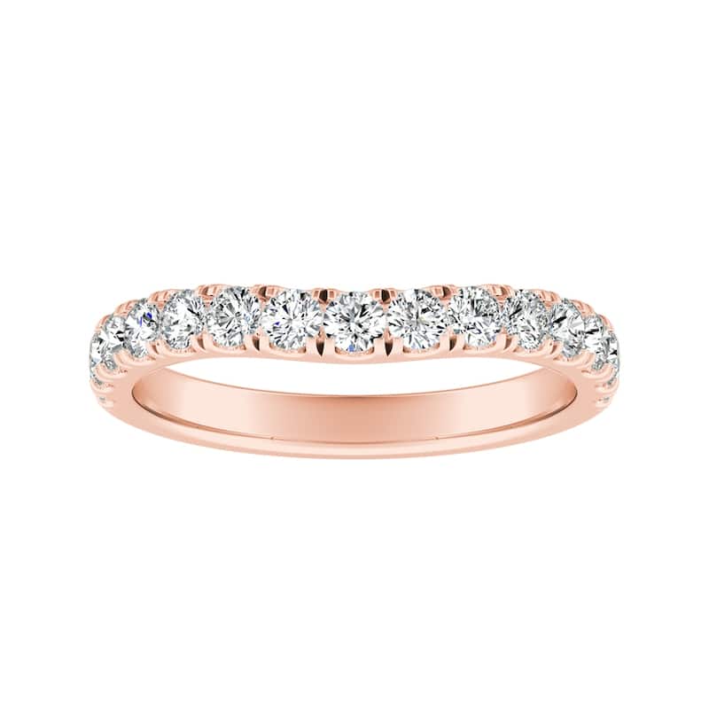 Auriya 5/8ctw Contoured Diamond Wedding Band 14k Gold