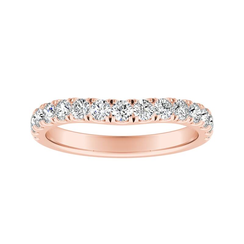Auriya 5/8ctw Contoured Diamond Wedding Band 14k Gold - Rose - 7.5