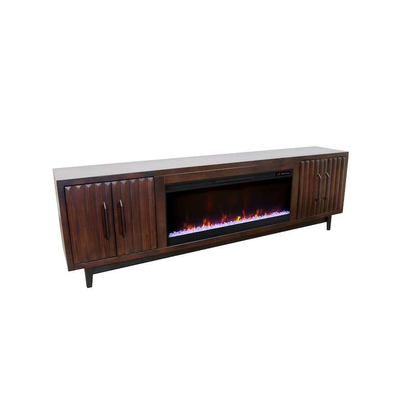 Bridgevine Home Radiance 94 inch Fireplace TV Stand for TVs up to 100 inches