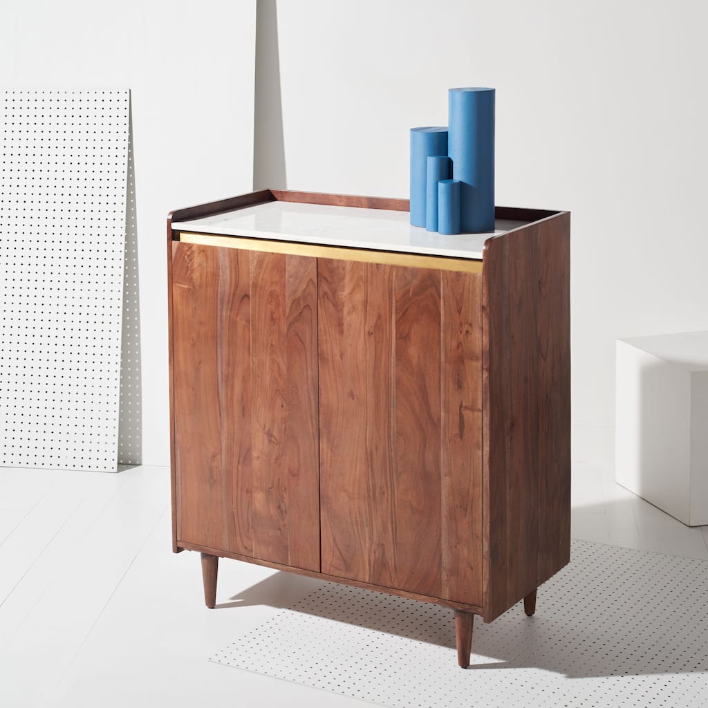 SAFAVIEH Couture Milana Marble Bar Cabinet - 35"W x 18"D x 39"H