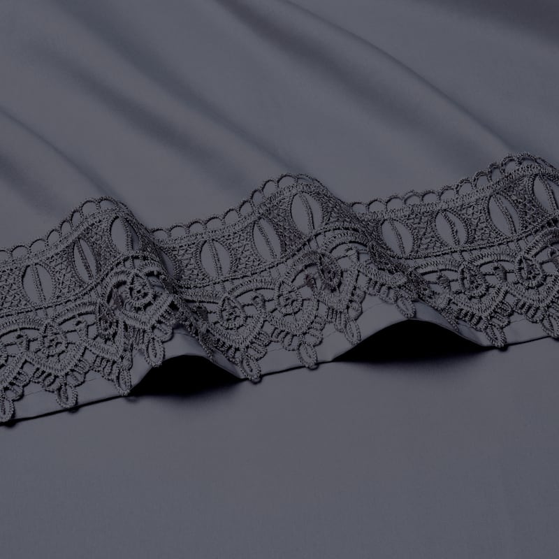 Bamboo Comfort Lace Crochet Embroidery 4 Piece Sheet Set