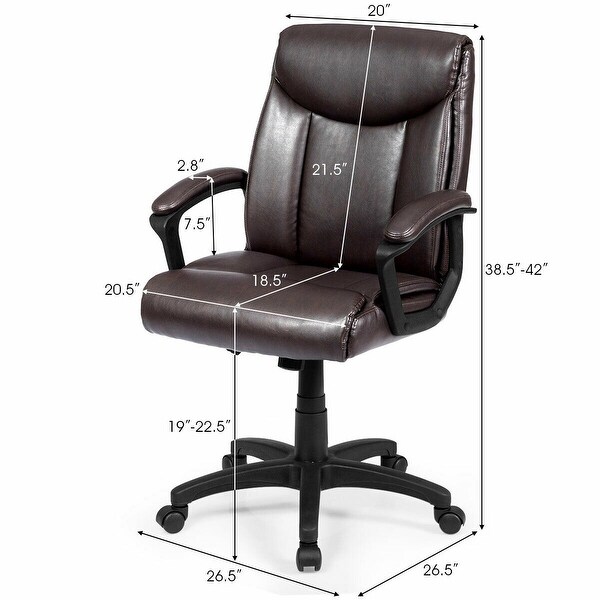 Pu Leather Ergonomic Midback Executive Computer Best Desk Task Office Chair Chairs Stools Business Industrial