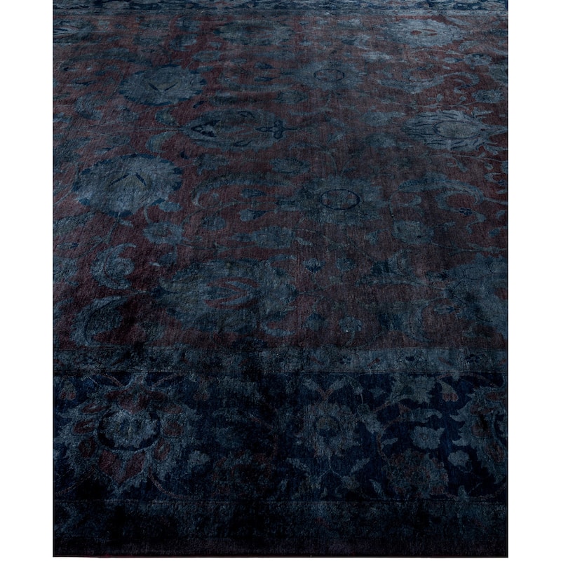 Overdyed One-of-a-Kind Hand-Knotted Area Rug - Black - 8' 1" x 10' 6"