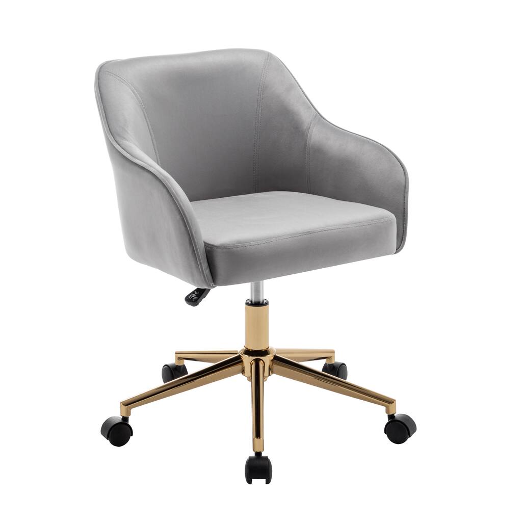 Silver Orchid Orla Velvet Office Chair with Gold Chrome Base