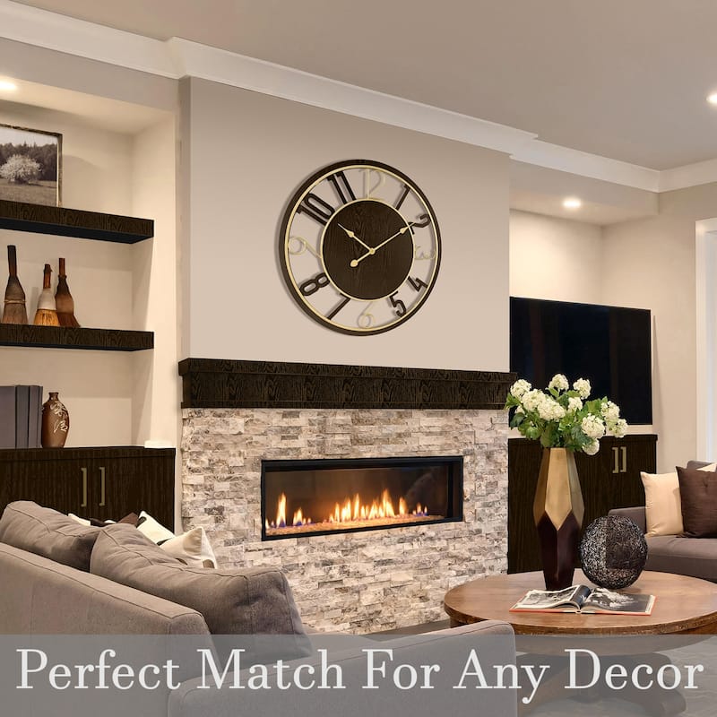 Sorbus 24" Wooden Wall Clock (Numeral)