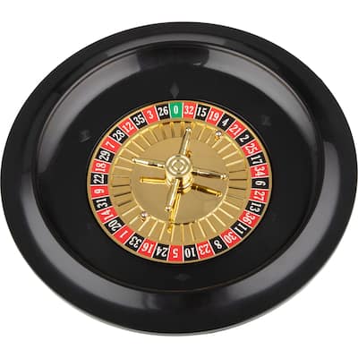 Trademark Games 10-Inch Roulette Wheel Casino Game with Metal Balls - Black