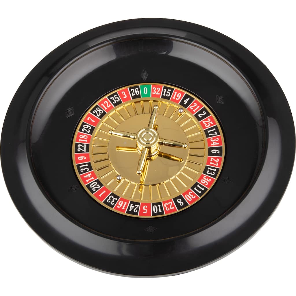 Trademark Games 10-Inch Roulette Wheel Casino Game with Metal Balls - Black