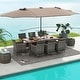 preview thumbnail 6 of 37, Costway 11 PCS Patio Dining Set with 15 ft Double-Sided Patio Umbrella - See Details Beige